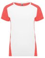 Dames Sportshirt Roly Zolder Wit-Heather Fluor Coral
